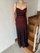 Black And Red V-neck Sleeveless Side Slit Mermaid Floor length Prom Dress,SWS2167