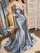 Sexy Spaghetti straps V-neck  Sleeveless Mermaid Long Prom Dress,SW2001