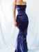 Elegant Square Sleeveless Side slit Mermaid Long Prom Dress,SW2032