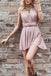 Elegant V-neck Sleeveless A-line Short Mini Homecoming Dress, BTW342