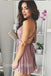 Sexy Halter Sleeveless A-line Short Mini Homecoming Dress, BTW344