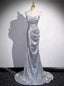 Sparkly Spaghetti Straps Sleeveless Mermaid Floor Length  Prom Dress,SWS2296