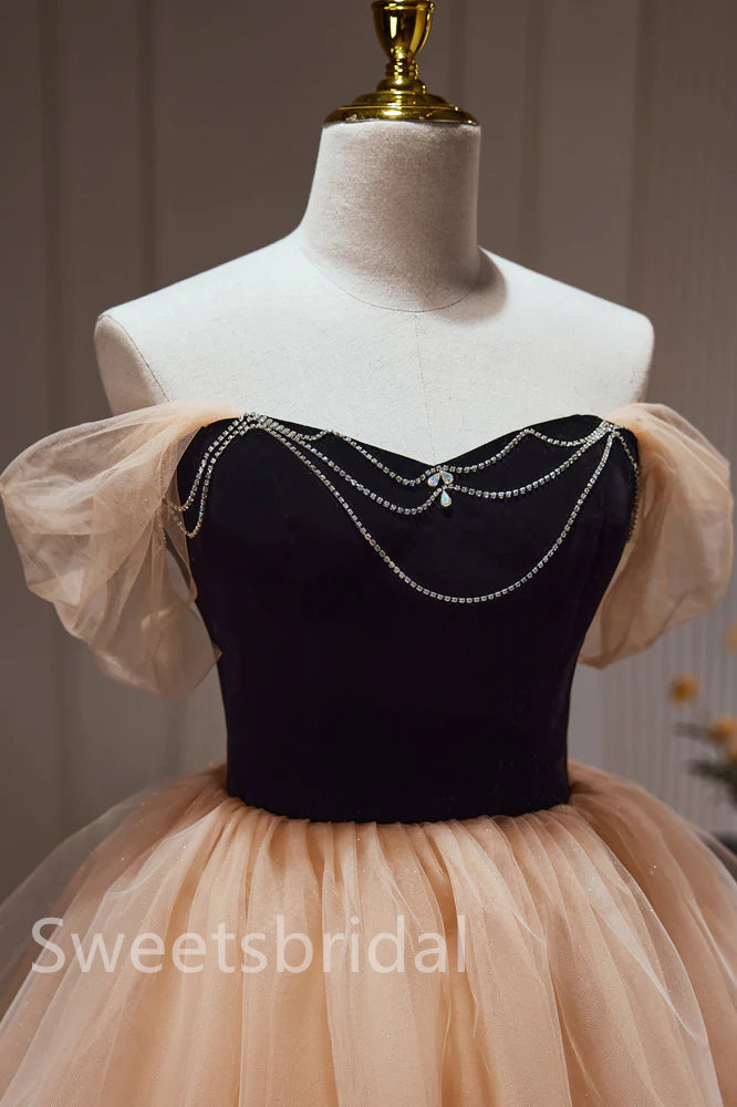 Elegant Off shoulder Sleeveless A-line Short Mini Homecoming Dress, BTW335
