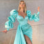 Elegant Long Sleeves Side Slit Mermaid Long Prom Dress,SWS2090