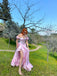 Sparkly Off Shoulder Side Slit  A-line Long Prom Dress,SWS2136