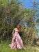 Sparkly Off Shoulder Side Slit  A-line Long Prom Dress,SWS2136