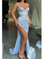 Sexy Strapless Side slit Mermaid Long Prom Dress,SWS2052