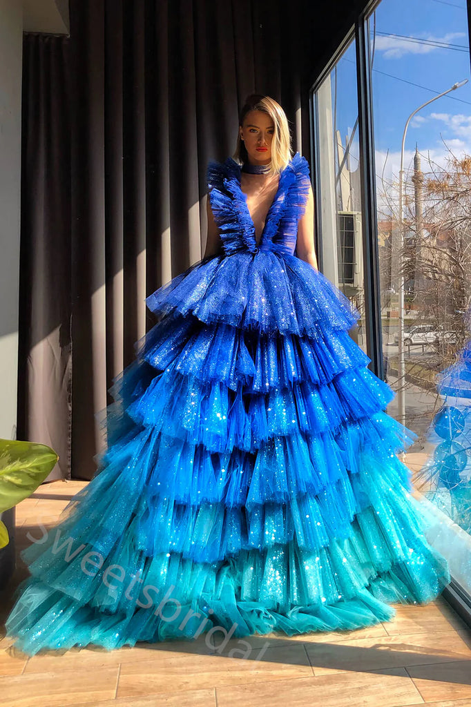 Sexy V-neck Sleeveless A-line Floor length Prom Dress,SWS2159