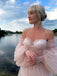 Elegant Off Shoulder Long Sleeves A-line Floor length Prom Dress,SWS2158