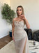 Sparkly Strapless Side Slit Mermaid Floor Length Prom Dress,SWS2204