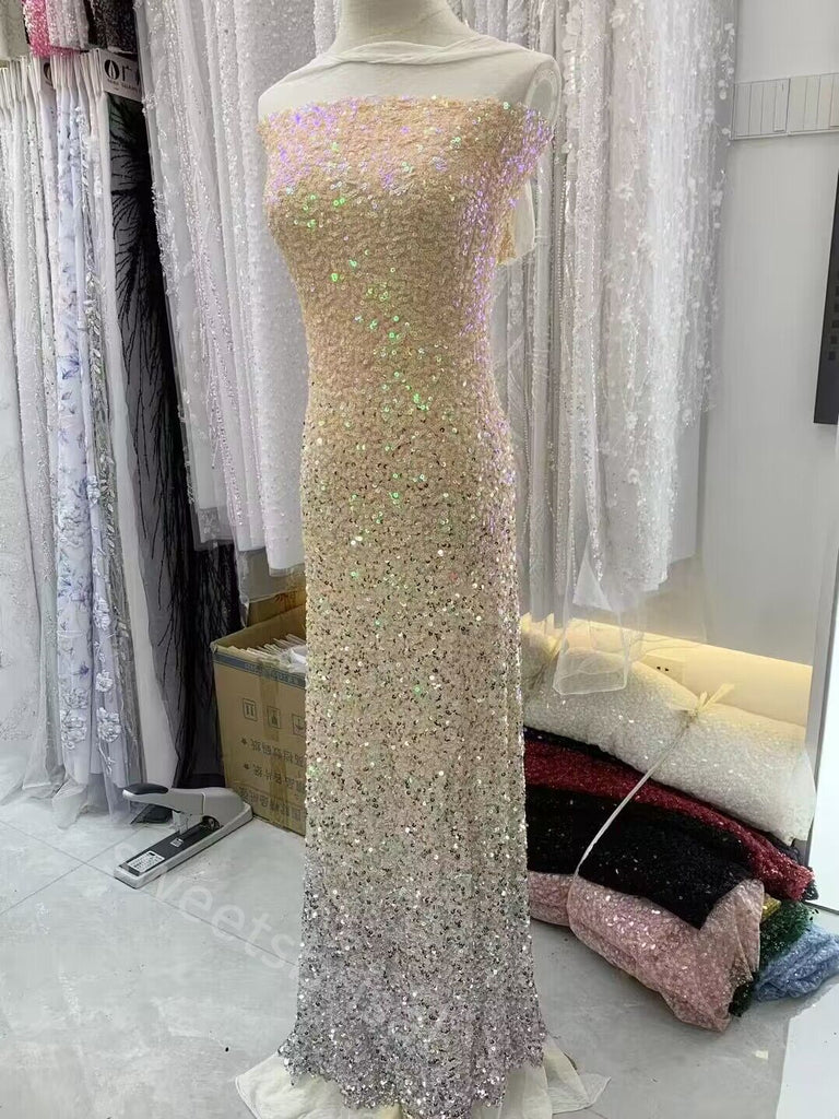 Sparkly Strapless Sleeveless Mermaid Floor Length Prom Dress,SWS2209
