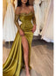 Sexy Off shoulder Side slit Mermaid Long Prom Dress,SWS2054