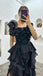 Sexy Off shoulder Sleeveless Ruffle A-line Floor length Prom Dress,SWS2155