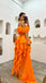 Sexy Off shoulder Sleeveless Ruffle A-line Floor length Prom Dress,SWS2154