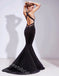 Sparkly V-neck Sleeveless Mermaid Floor Length Prom Dress,SWS2390