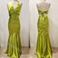 Sexy Halter V-neck Sleeveless Mermaid Floor Length Prom Dress,SWS2208