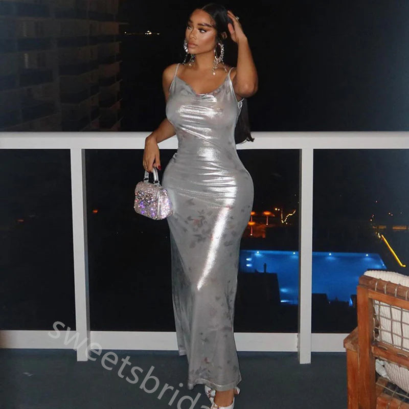 Sparkly Jewel Sleeveless Sheath Floor Length Prom Dress,SWS2387
