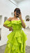 Sexy Off shoulder Sleeveless Ruffle A-line Floor length Prom Dress,SWS2153