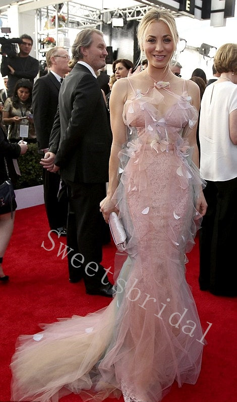 Charming V-neck Sleeveless Ruffle Mermaid Long Prom Dress,SW2034