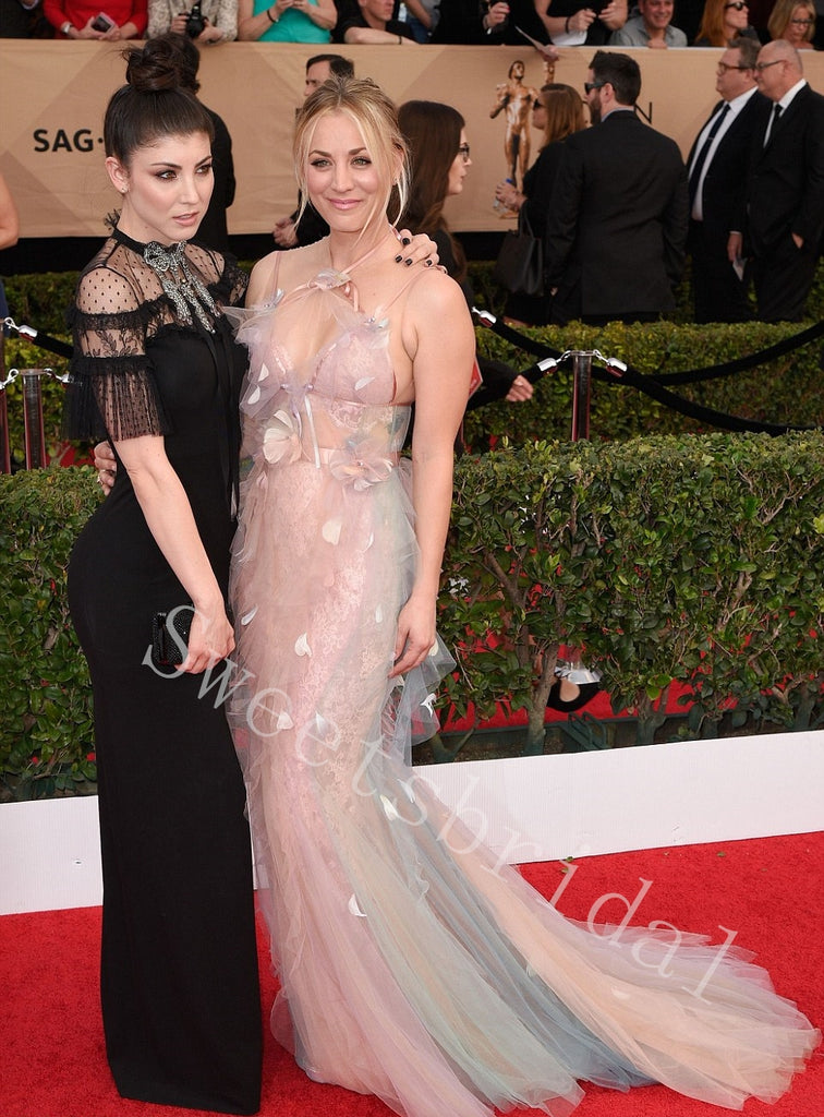 Charming V-neck Sleeveless Ruffle Mermaid Long Prom Dress,SW2034