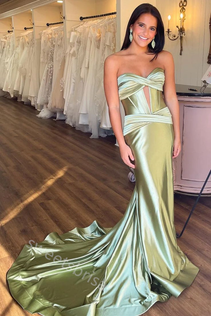 Sexy Sweetheart Sleeveless Mermaid Floor Length Prom Dress,SWS2184