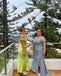 Green V-neck Sleeveless Sheath Floor Length Prom Dress,SWS2249