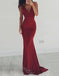 Sexy Spaghetti Straps V-neck Mermaid Long Prom Dress,SWS2135