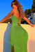 Sexy Square Neckline Sleeveless Side Slit Sheath  Long Prom Dress,SWS2139
