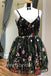Elegant V-neck A-line Short Mini Homecoming Dress, BTW376