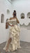 Sexy Off shoulder Sleeveless Ruffle A-line Floor length Prom Dress,SWS2152