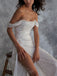 Sexy Off Shoulder Sleeveless Side Slit Mermaid  Long Prom Dress,SWS2144