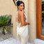 Ivory Jewel Sleeveless Open Back Mermaid Floor Length Prom Dress,SWS2389