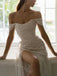 Sexy Off Shoulder Sleeveless Side Slit Mermaid  Long Prom Dress,SWS2144