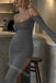 Dark Grey Halter Off Shoulder Side Slit Ruffle Mermaid Floor Length Prom Dress,SWS2191
