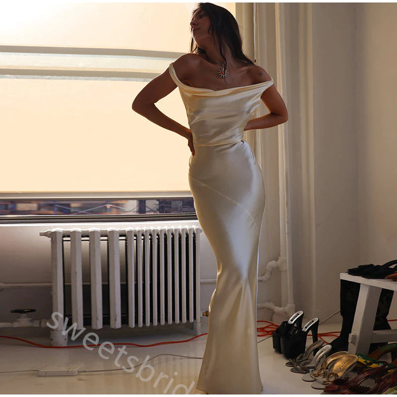 Jewel Sleeveless Open Back Mermaid Floor Length Prom Dress,SWS2385