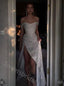 Sexy Off Shoulder Sleeveless Side Slit Mermaid  Long Prom Dress,SWS2144