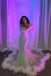 Sexy Off Shoulder Long Sleeves Feathered Mermaid  Long Prom Dress,SWS2147