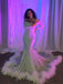 Sexy Off Shoulder Long Sleeves Feathered Mermaid  Long Prom Dress,SWS2147