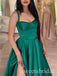 Emerald Sleeveless Side Slit A-line Long Prom Dress,SWS2497
