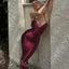 Sexy V-neck Sleeveless  Mermaid Floor Length Prom Dress,SWS2383
