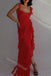 Res Sexy Sleeveless Side Slit Ruffle Sheath Floor Length Prom Dress,SWS2190