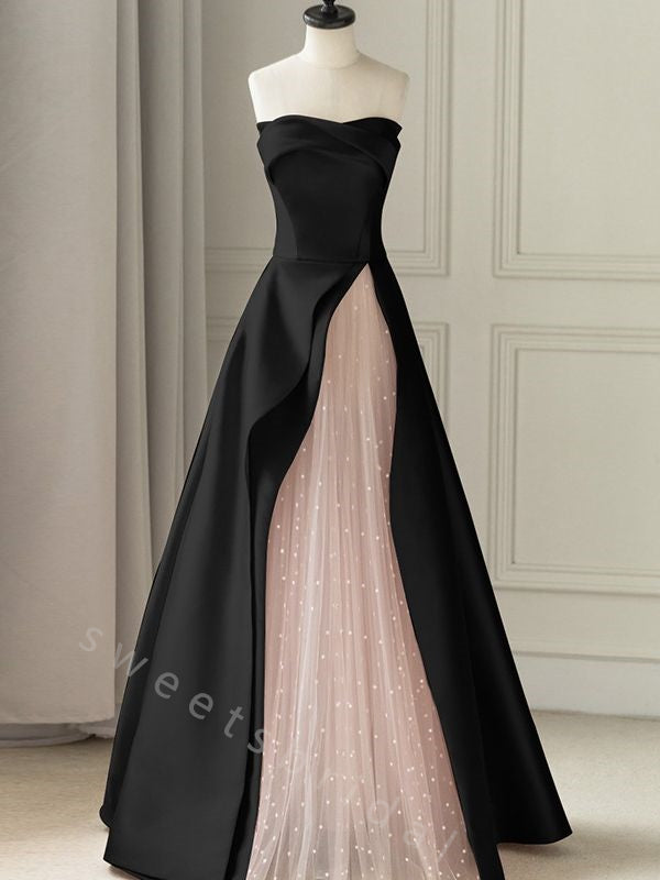 Elegant Strapless Sleeveless Mermaid Long Prom Dress,SWS2096
