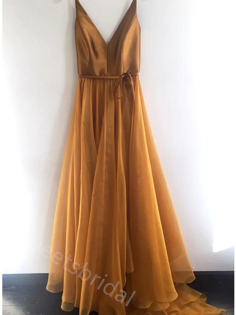 Sexy V-neck Sleeveless A-line Floor length Prom Dress,SWS2149