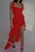 Res Sexy Sleeveless Side Slit Ruffle Sheath Floor Length Prom Dress,SWS2190
