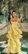 Yellow Sweetheart Sleeveless Ruffle Floor Length Prom Dress,SWS2188