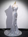 Sparkly Spaghetti Straps Sleeveless Mermaid Floor Length  Prom Dress,SWS2296