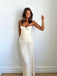 Ivory Spaghetti Straps Side Slit Sheath Floor Length Prom Dress,SWS2310