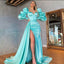 Elegant Long Sleeves Side Slit Mermaid Long Prom Dress,SWS2090