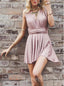 Elegant V-neck Sleeveless A-line Short Mini Homecoming Dress, BTW342