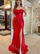 Sexy Strapless Sleeveless Side Slit Mermaid Long Prom Dress,SWS2123